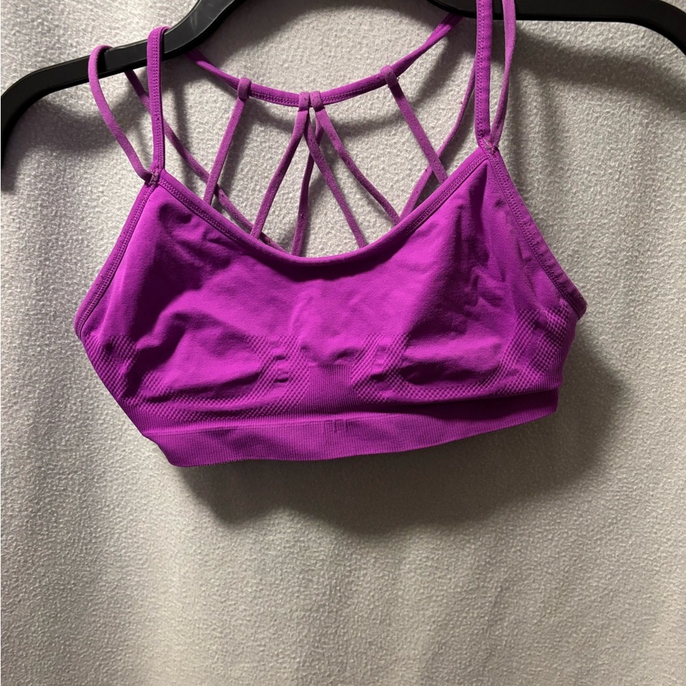 Fabletics Magenta Strappy Sports Bra